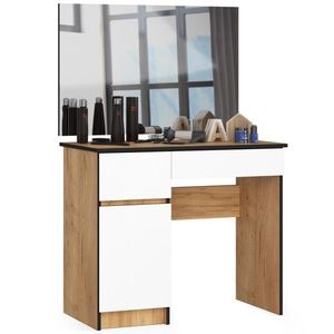 Ak furniture Kosmetický stolek se zrcadlem P-2/SL I dub craft / bílý levý obraz