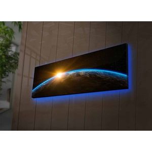 Hanah Home Obraz s led osvětlením Zeměkoule 90x30 cm obraz