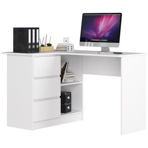 Ak furniture Rohový psací stůl B16 124 cm bílý levý obraz