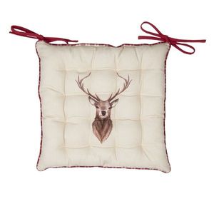 Béžový podsedák s jelenem Cosy Lodge- 40*40 cm COL29 obraz