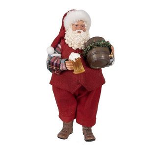 Vánoční dekorace taťka Santa Claus se soudkem piva - 16*8*28 cm 65232 obraz