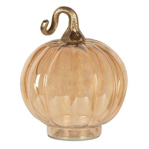 Jantarová skleněná dekorace dýně Pumpkin - Ø 15*18 cm 6GL4358 obraz