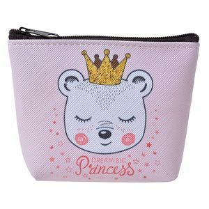 Růžová malá peněženka / taštička s medvídkem Princess - 10*8 cm JZWA0153 obraz