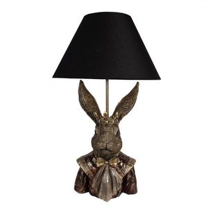 Zlatá stolní lampa Králík s černým stínidlem - Ø 37*61 cm 5LMC0033 obraz