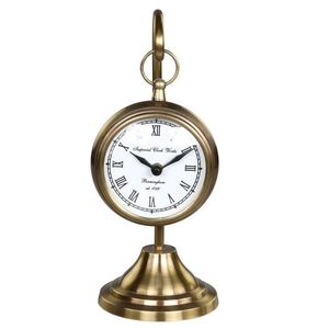 Mosazné antik závěsné stolní hodiny Clock Works – 11*30 cm / 1*AA 22033413 obraz