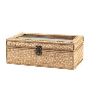 Přírodní proutěný úložný box se 4mi přihrádkami Francesca - 38*23*14 cm 41051300 (41513-00) obraz