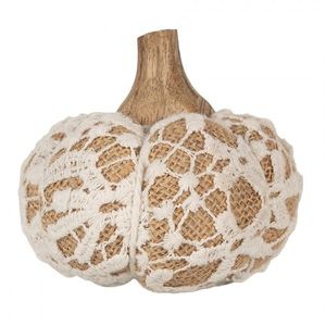 Hnědo-bílá krajková dekorace dýně Pumpkin S - Ø 9*8 cm 65402 obraz