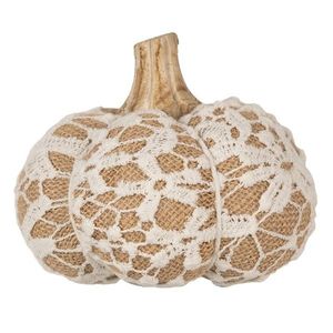 Hnědo-bílá krajková dekorace dýně Pumpkin M - Ø 12*10 cm 65403 obraz