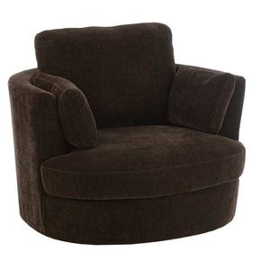 Tmavě hnědé relaxační křeslo Swivel - 100*109*89cm 46064 obraz