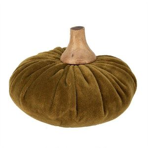 Zelená textilní dekorace dýně Pumpkin M - Ø 12*10 cm 65417 obraz