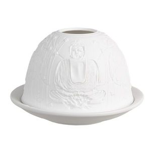 Bílý porcelánový svícen Paollo na čajovou svíčku Buddha - Ø 12 * 8 cm 6CE1828 obraz