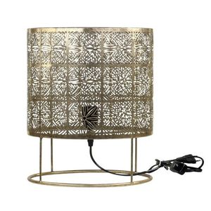 Mosazná antik kovová stolní lampa se vzorem Tappie - 30*36 cm/ E27/ 40W 71078113 (71781-13) obraz