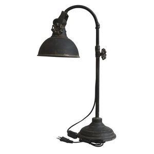 Černá antik kovová stolní lampa s patinou Factory - 53 cm / E14 71031624 (71316-24) obraz