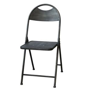 Černá antik kovová skládací židle Factory Chair - 42*53*89 cm 40040124 (40401-24) obraz