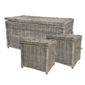 Set 3ks přírodní ratanový koš Antique - 108*52*52 / 44*48*27 cm 15026900 obraz