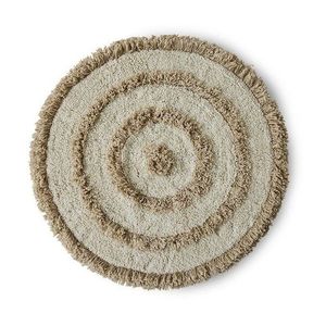 Béžová kulatá bavlněná koupelnová předložka Bath mat - Ø 80 cm TTK3118 obraz