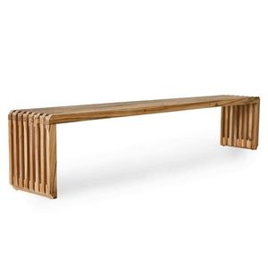 Přírodní dřevěná teaková lamelová lavice Slatted XL - 180*27*35 cm MZM5269 obraz