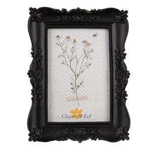 Černý fotorámeček s květinovými ornamenty - 15*2*20 cm / 10*15 cm 2F1152 obraz