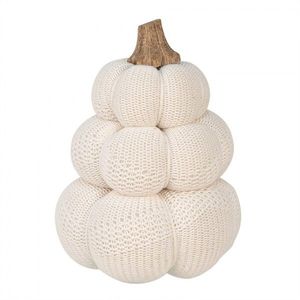 Krémová pletená dekorace dýně Pumpkin - Ø 13*18 cm 65409 obraz