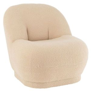 Béžová kulatá stolička/ křesílko s opěrkou Teddy Bouclé Beige - 78*88*72 cm 38662 obraz