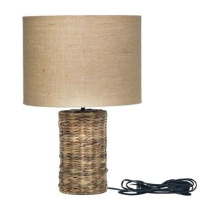 Stolní lampa s pletenou základnou a lněným stínidlem Pipp - 26*50 cm/ E27 71113100 obraz