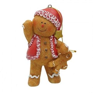 Hnědá vánoční ozdoba Perníček Gingerbread - 6*4*9 cm 6PR4336 obraz