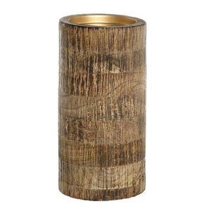 Dřevěný sloupovitý svícen na širokou svíčku Mango Wood XL - Ø 10*20 cm 71105100 obraz