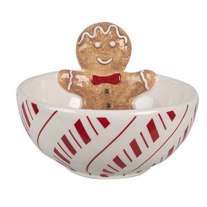 Bílá keramická miska Perníček Gingerbread - Ø 12*6 cm / 250 ml 6CE1858 obraz