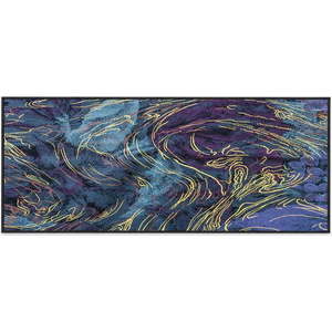 Tmavě modrý pratelný běhoun 80x200 cm Swirls – Oyo Concept obraz