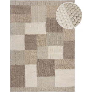 Béžový ručně tkaný koberec s příměsí vlny 80x150 cm Minerals Patchwork – Flair Rugs obraz