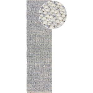 Světle modrý ručně tkaný běhoun s příměsí vlny 60x230 cm Minerals – Flair Rugs obraz