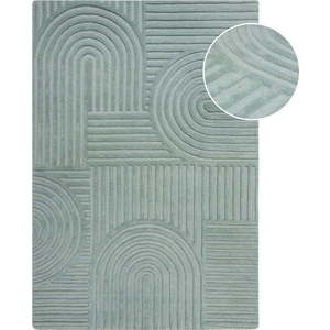 Tyrkysový vlněný koberec Flair Rugs Zen Garden, 160 x 230 cm obraz