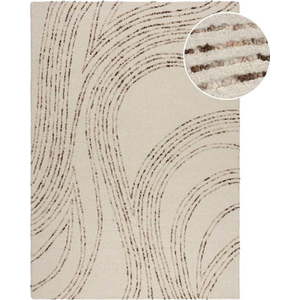 Hnědo-krémový vlněný koberec 120x170 cm Abstract Swirl – Flair Rugs obraz