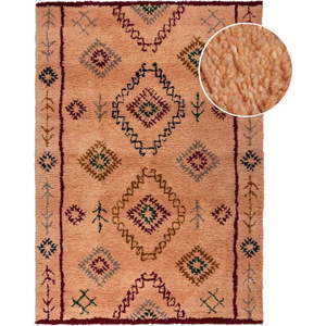 Ručně tkaný vlněný koberec v lososové barvě 120x170 cm Moroccan Sahara – Flair Rugs obraz