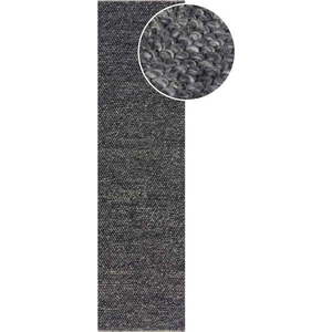 Tmavě šedý ručně tkaný běhoun s příměsí vlny 60x230 cm Minerals – Flair Rugs obraz