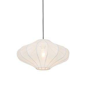 Designová závěsná lampa bílé hedvábí 50 cm - Plu obraz