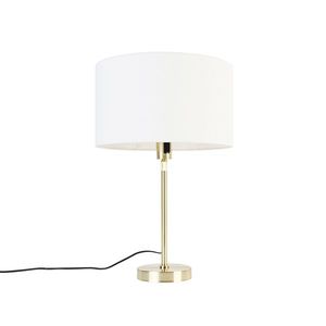 Stolní lampa zlatá nastavitelná se stínidlem bílá 35 cm - Parte obraz