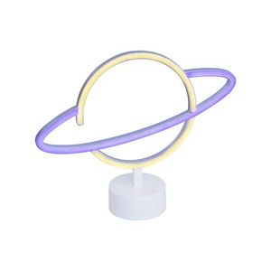 Neonová stolní lampa žlutá s modrou vč. LED - Planet obraz