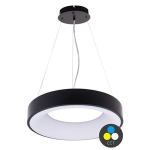 T-LED Černé závěsné LED svítidlo kulaté 380mm 32W CCT 105542 obraz