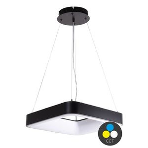 T-LED Černé závěsné LED svítidlo hranaté 600x600mm 60W CCT 105552 obraz