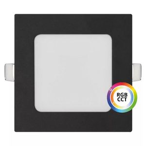 T-LED Černý vestavný LED panel hranatý 120 x 120mm 9W 24V RGB+CCT 102342 obraz