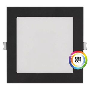 T-LED Černý vestavný LED panel hranatý 174 x 174mm 18W 24V RGB+CCT 102343 obraz