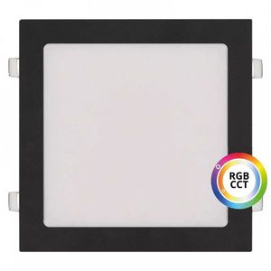 T-LED Černý vestavný LED panel hranatý 300 x 300mm 36W 24V RGB+CCT 102345 obraz