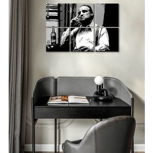 Největší mafiáni na plátně THE GODFATHER - VITO CORLEONE s lahví skotské 120x80 cm obraz