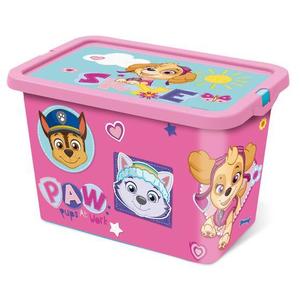 STOR Plastový úložný box s víkem Paw Patrol 7l růžový obraz