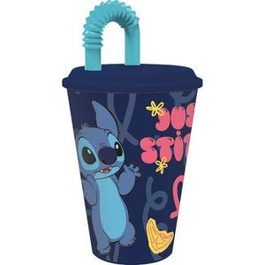 STOR Plastový kelímek s brčkem Stitch 430ml obraz