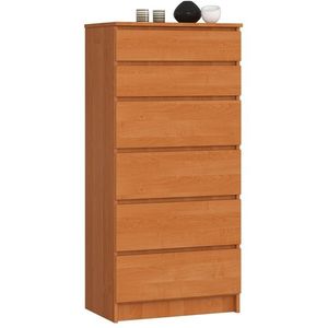 Ak furniture Komoda Kuba 60 cm - 6 šuplíků olše obraz