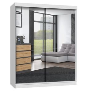 TP Living Šatní skříň se 2 zrcadly IGA 160 cm bílá obraz