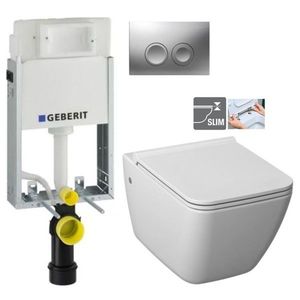 GEBERIT KOMBIFIXBasic vč. matného tlačítka DELTA 25 + WC JIKA PURE + SEDÁTKO DURAPLAST 110.100.00.1 21MA PU1 obraz