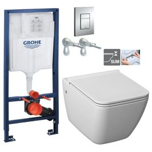 Rapid SL pro závěsné WC 38528SET s chromovou deskou + WC JIKA PURE + SEDÁTKO DURAPLAST 38772001 PU1 obraz